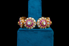 Royal Ruby Polki Bangle Set