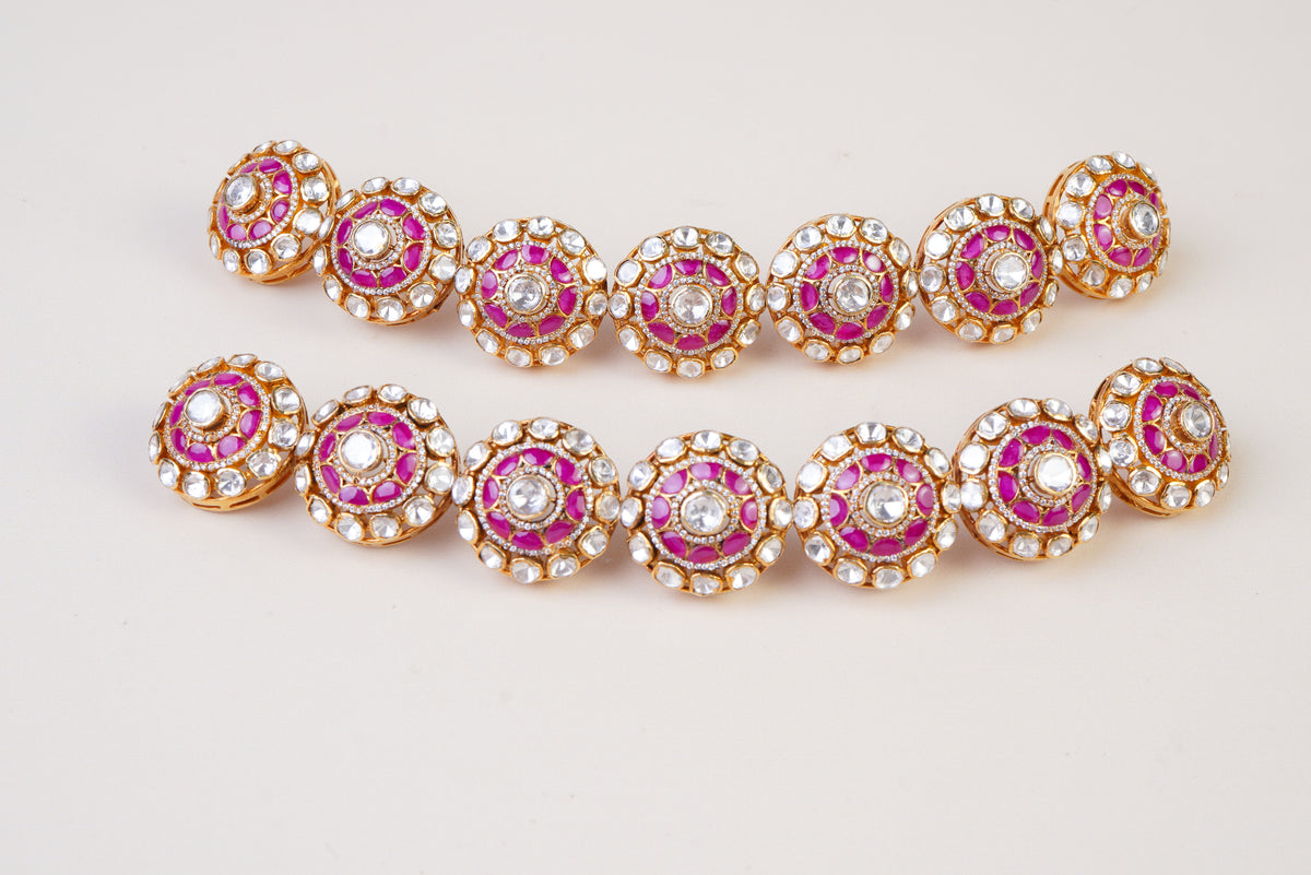 Royal Kundan Polki Bracelet with Ruby Accents