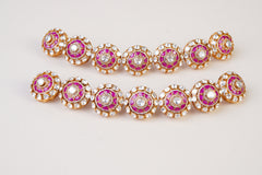 Royal Kundan Polki Bracelet with Ruby Accents