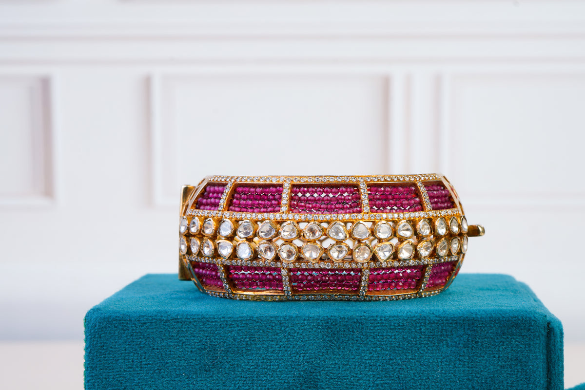Royal Ruby Kundan Statement Kada