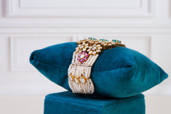 Royal Emerald & Polki Bridal Bracelet