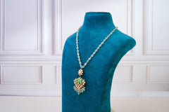 Mint Green Beaded Pendant Necklace