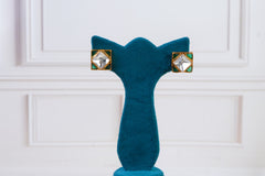 Multicolor Polki Choker Set with Stud Earrings