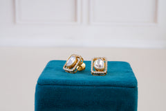 Elegant Polki Pendant with Stud Earrings