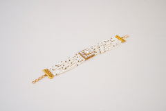 Elegant Multi-Strand Pearl Kundan Bracelet