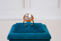 Orange Meenakari Polki Statement Ring
