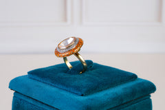 Orange Meenakari Polki Statement Ring