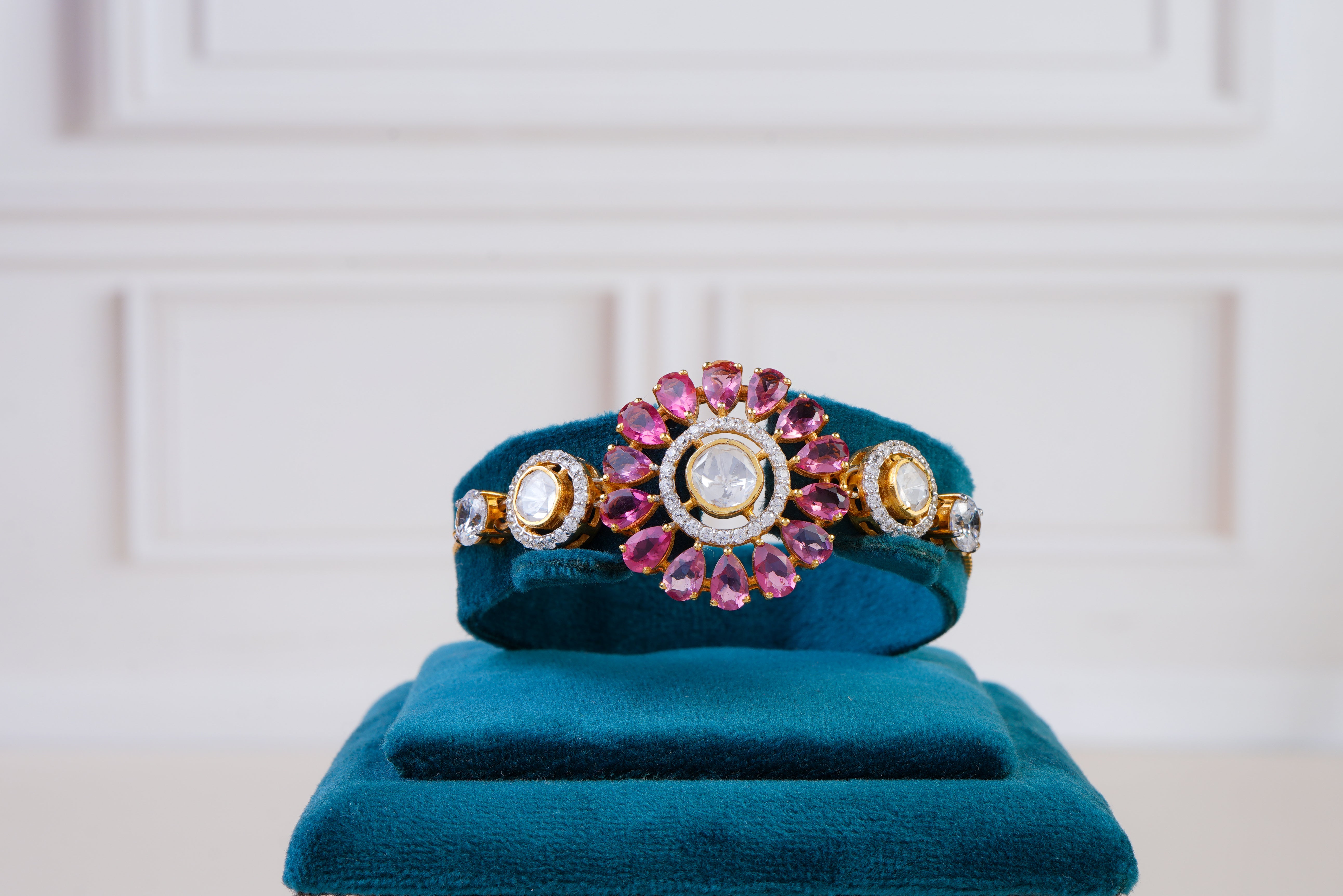 Elegant Pink Stone Adjustable Bracelet