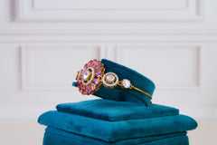 Elegant Pink Stone Adjustable Bracelet