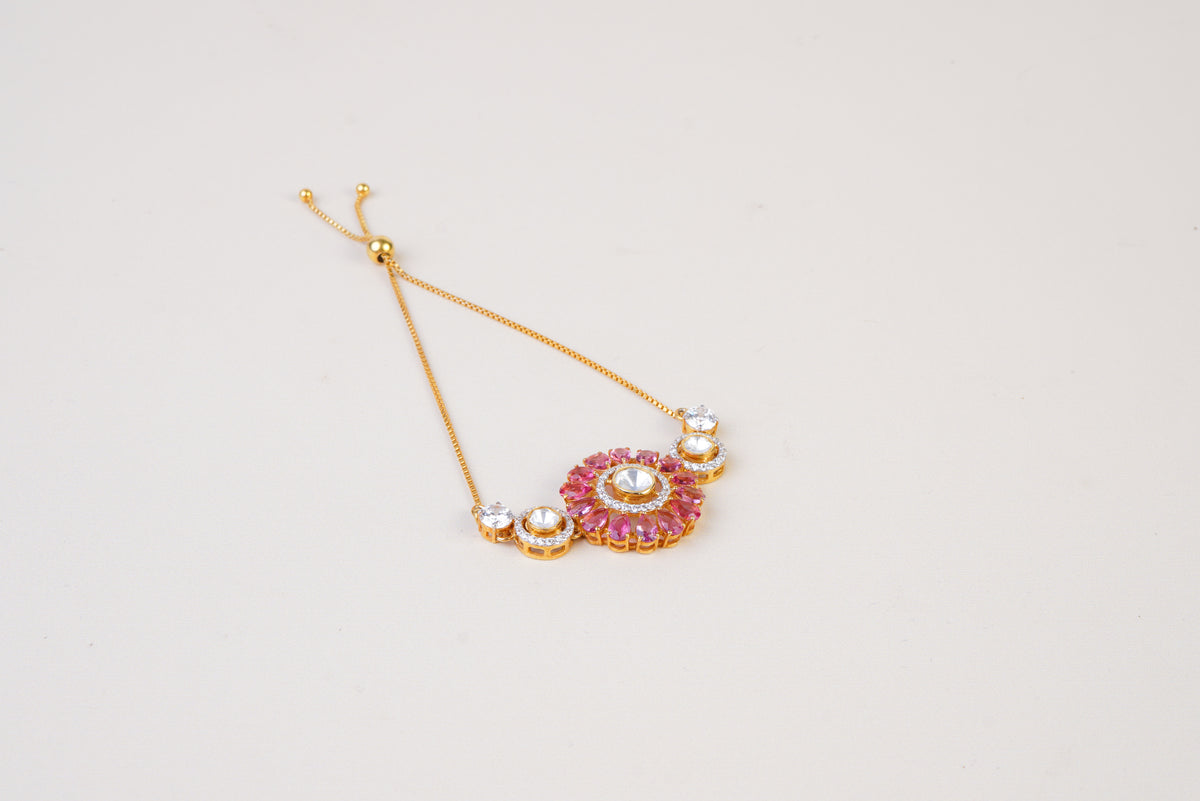 Elegant Pink Stone Adjustable Bracelet