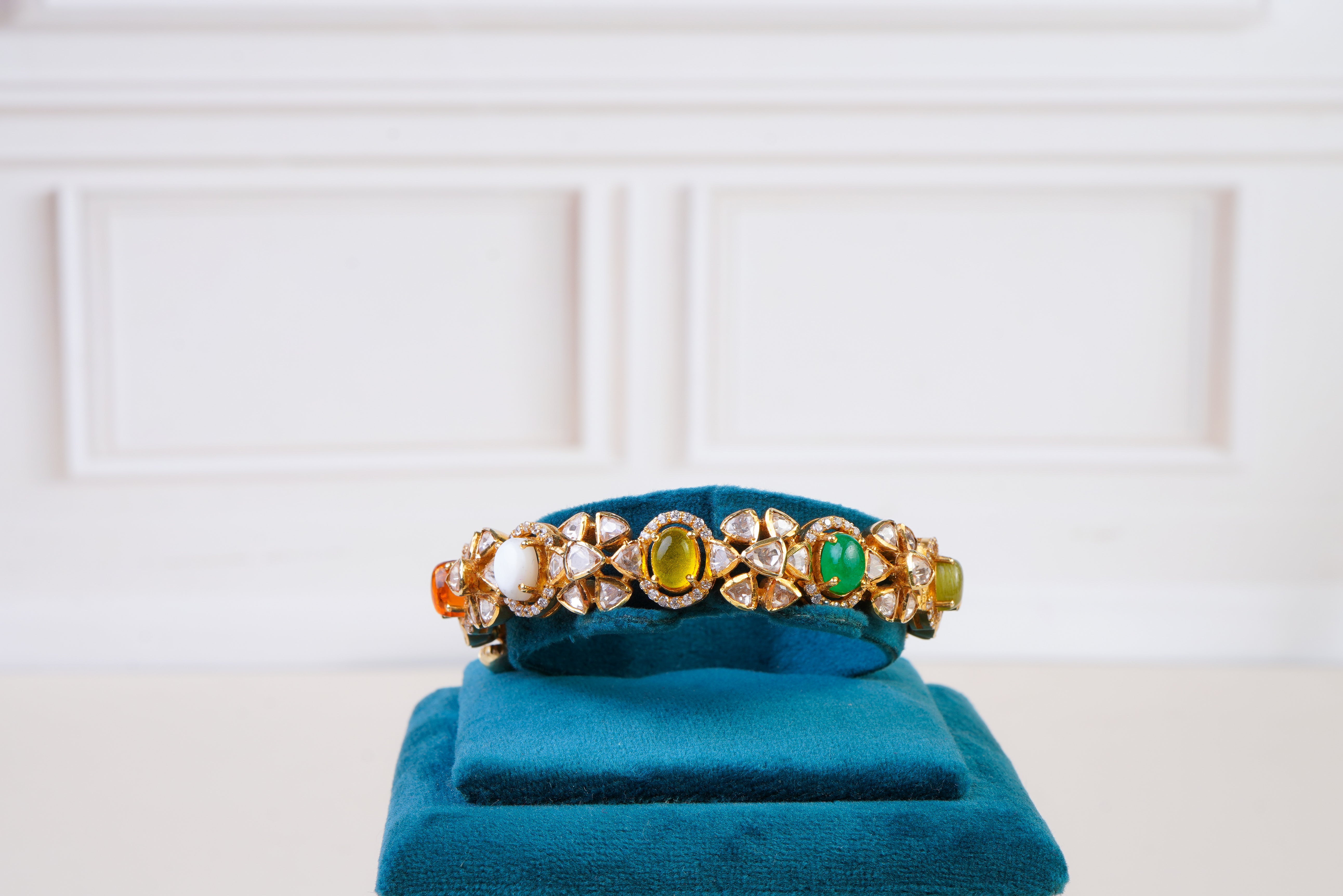 Royal Navratna Kundan Bangle Bracelet