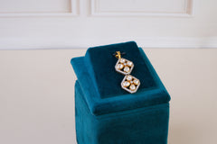 Geometric Polki Pendant Set with Matching Stud Earrings