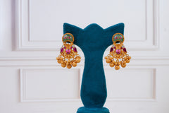 Royal Temple Kundan Pendant Set
