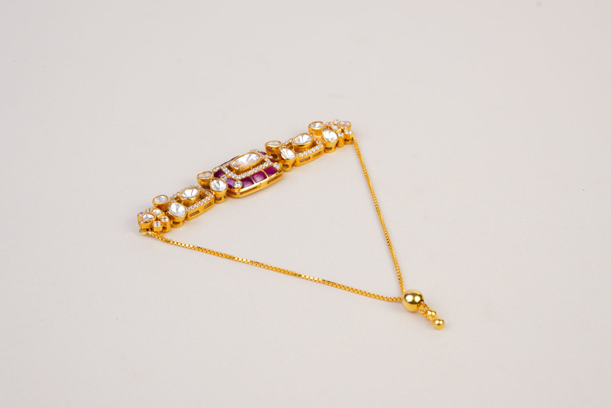 Elegant Kundan Adjustable Bracelet