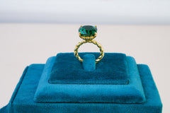 Emerald Green Solitaire Statement Ring