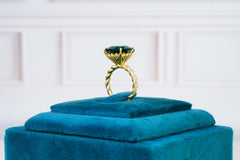 Emerald Green Solitaire Statement Ring