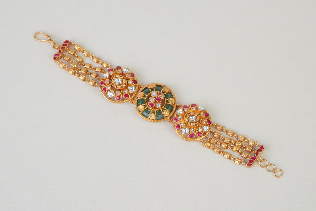 Royal Kundan Heritage Statement Bracelet