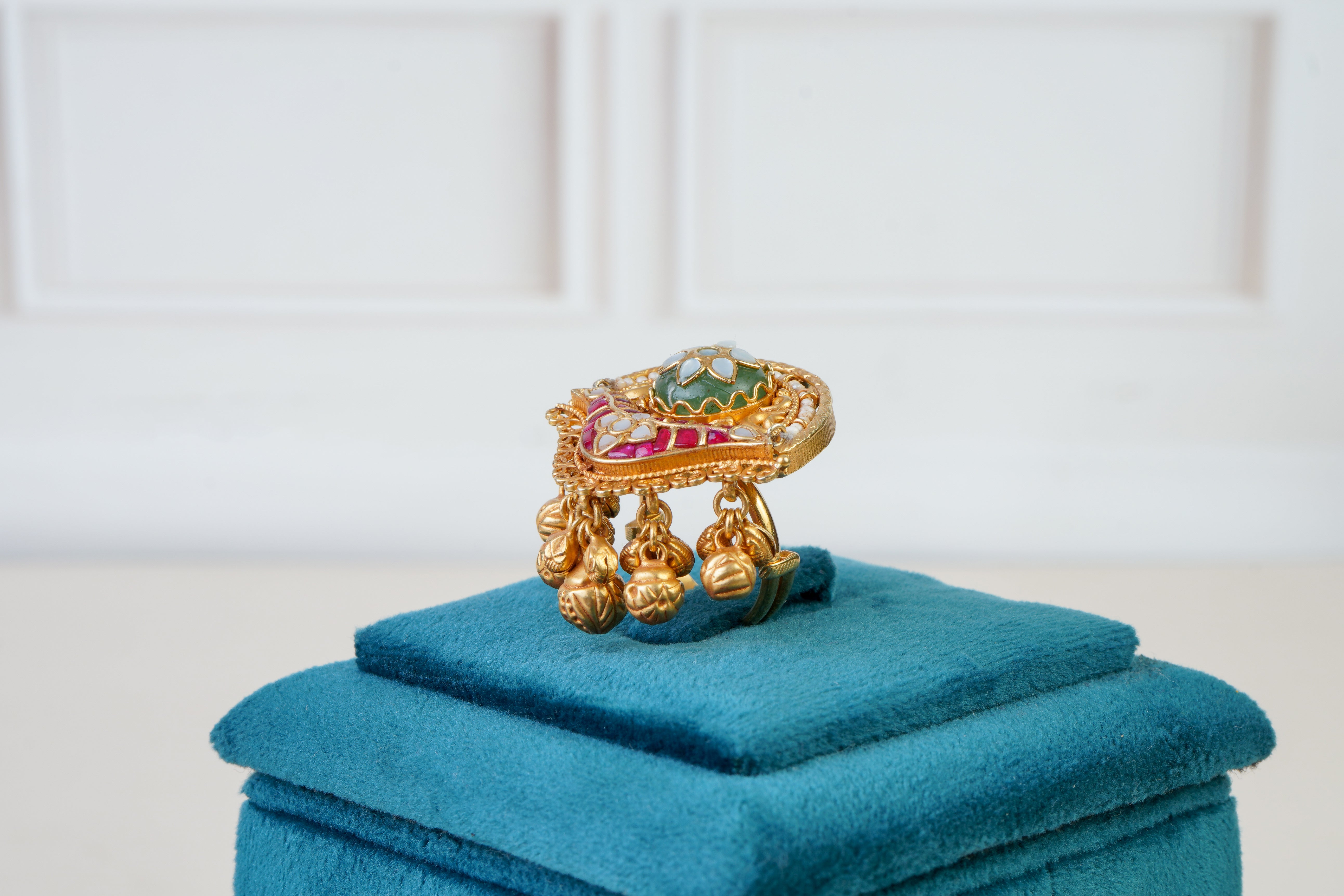 Antique Kundan Meenakari Dome Statement Ring