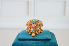 Antique Kundan Meenakari Dome Statement Ring