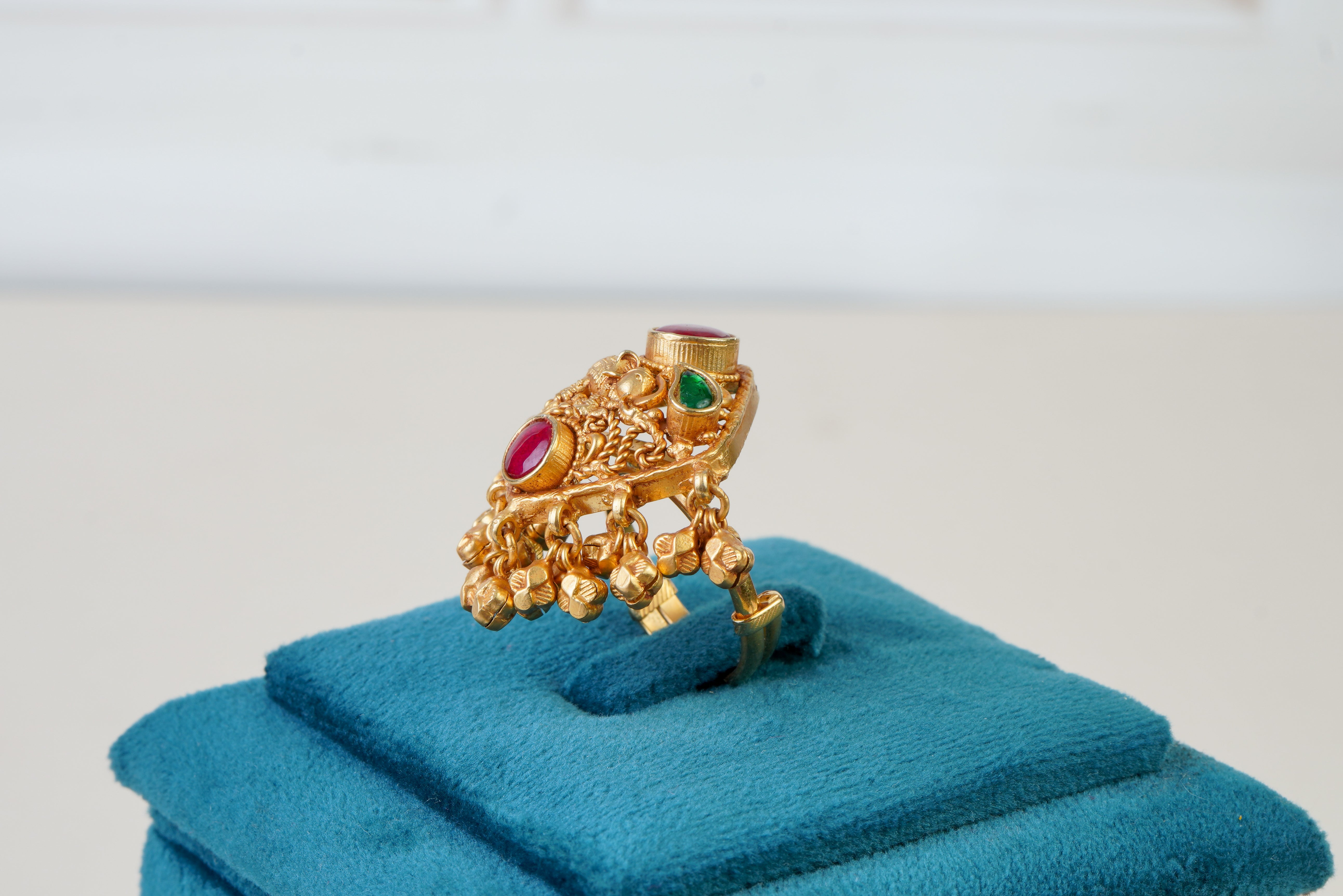 Antique Ruby Emerald Kundan Statement Ring