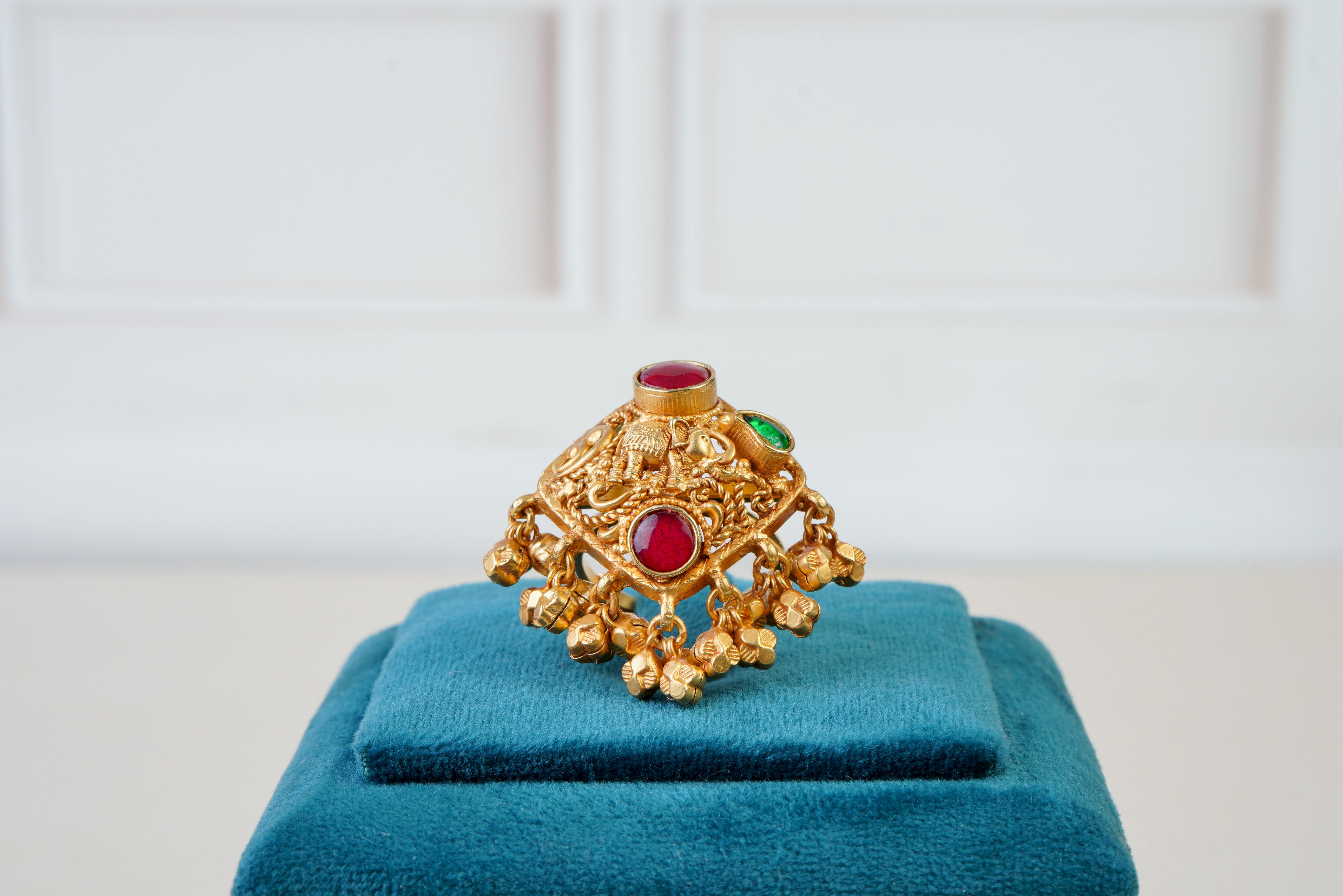 Antique Ruby Emerald Kundan Statement Ring