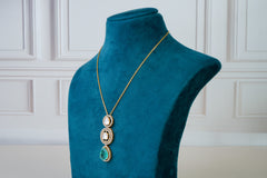 Elegant Polki Pendant Set with Emerald Drops