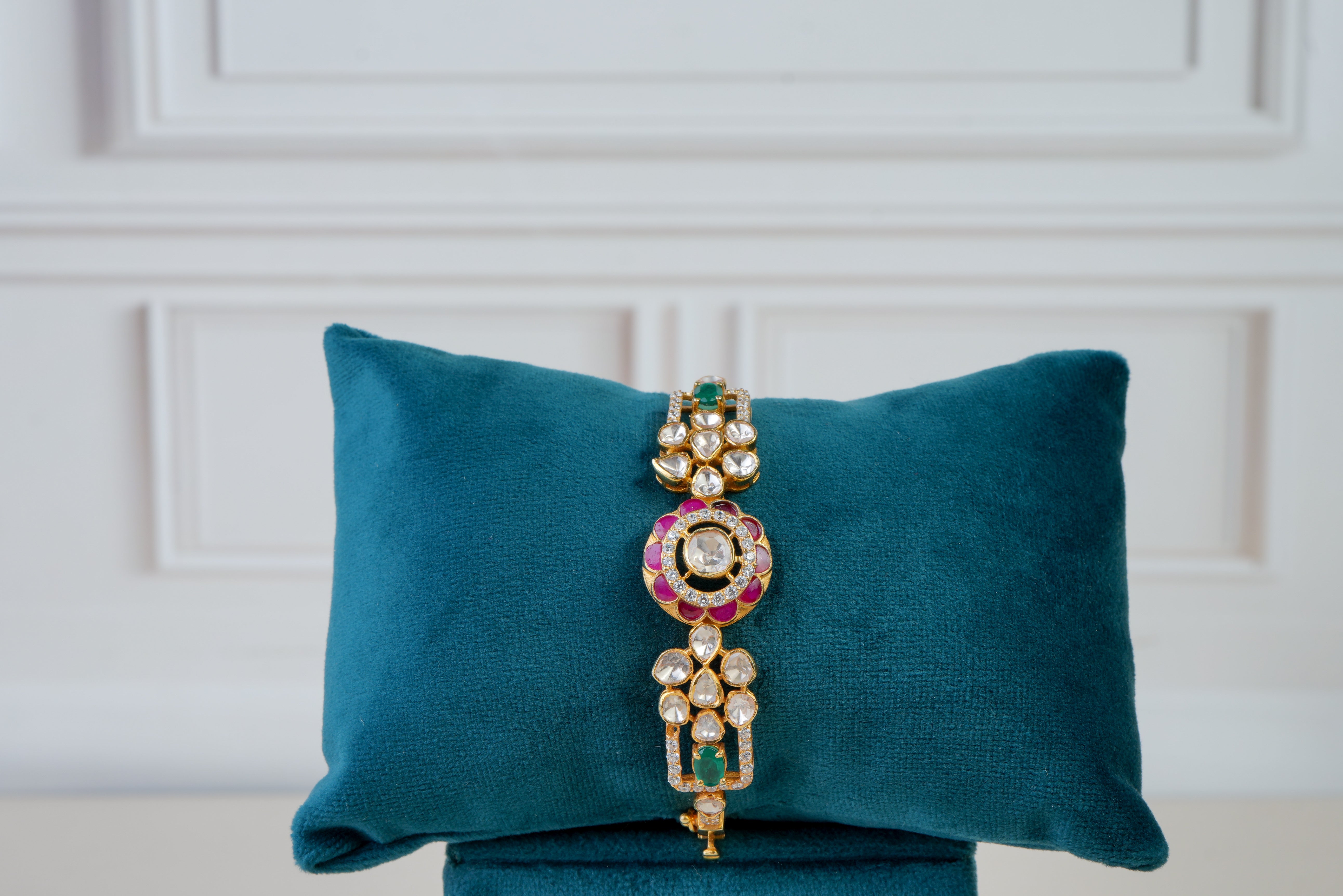 Polki Kundan Kada with Ruby Accents
