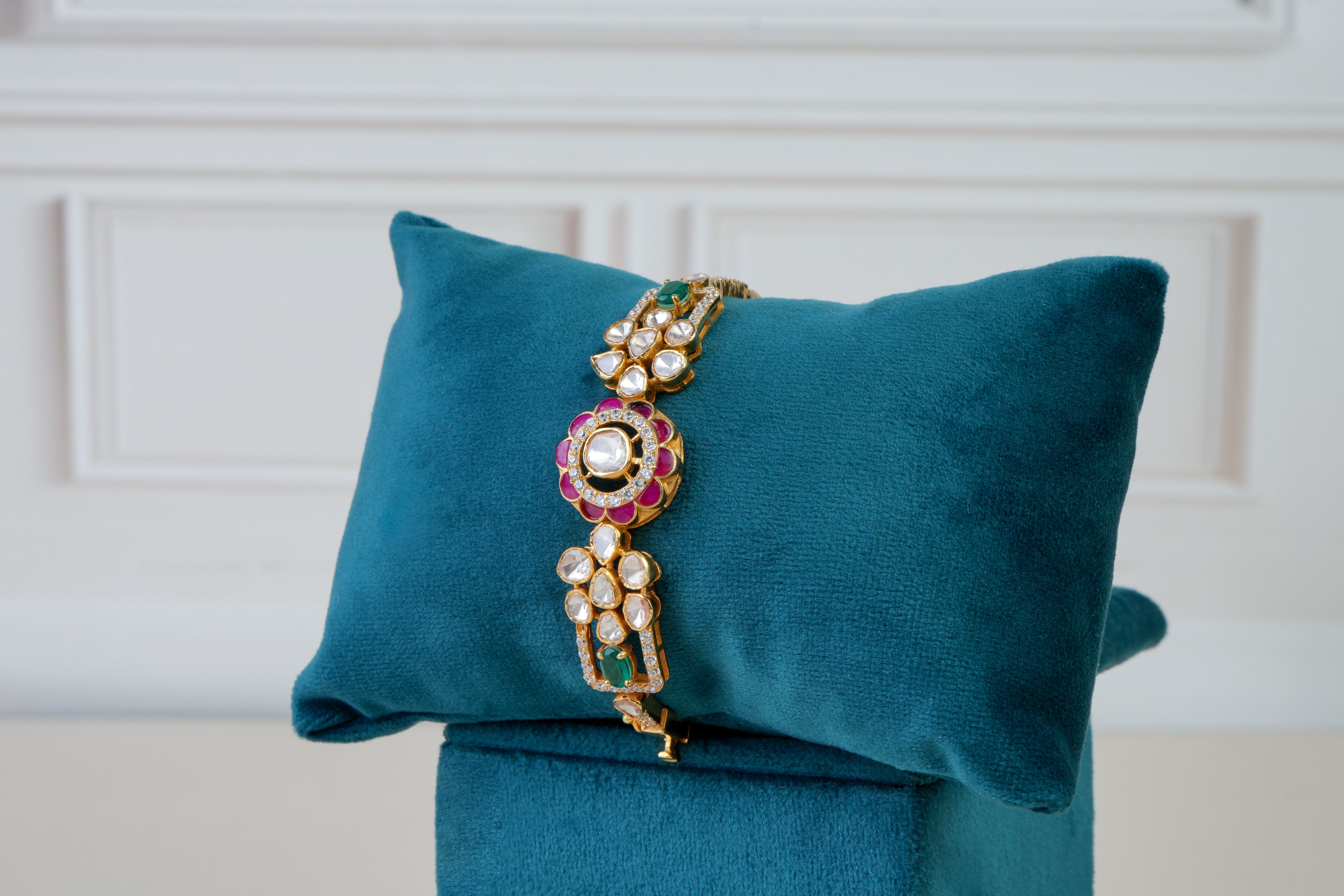 Polki Kundan Kada with Ruby Accents