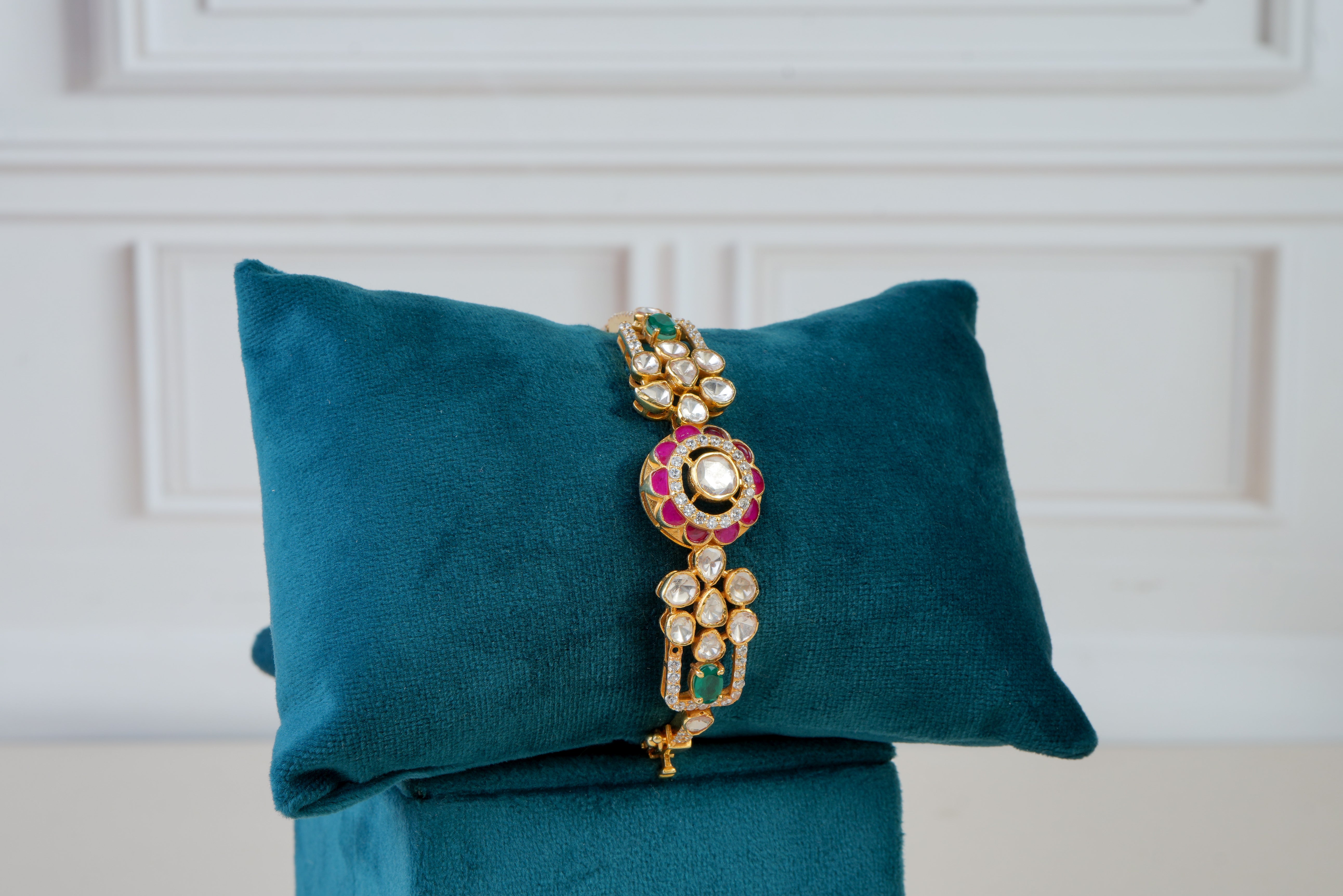 Polki Kundan Kada with Ruby Accents