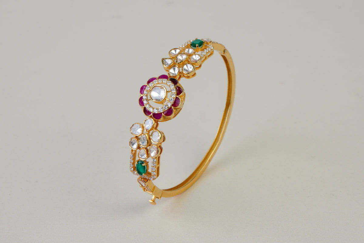 Polki Kundan Kada with Ruby Accents