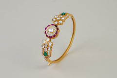 Polki Kundan Kada with Ruby Accents