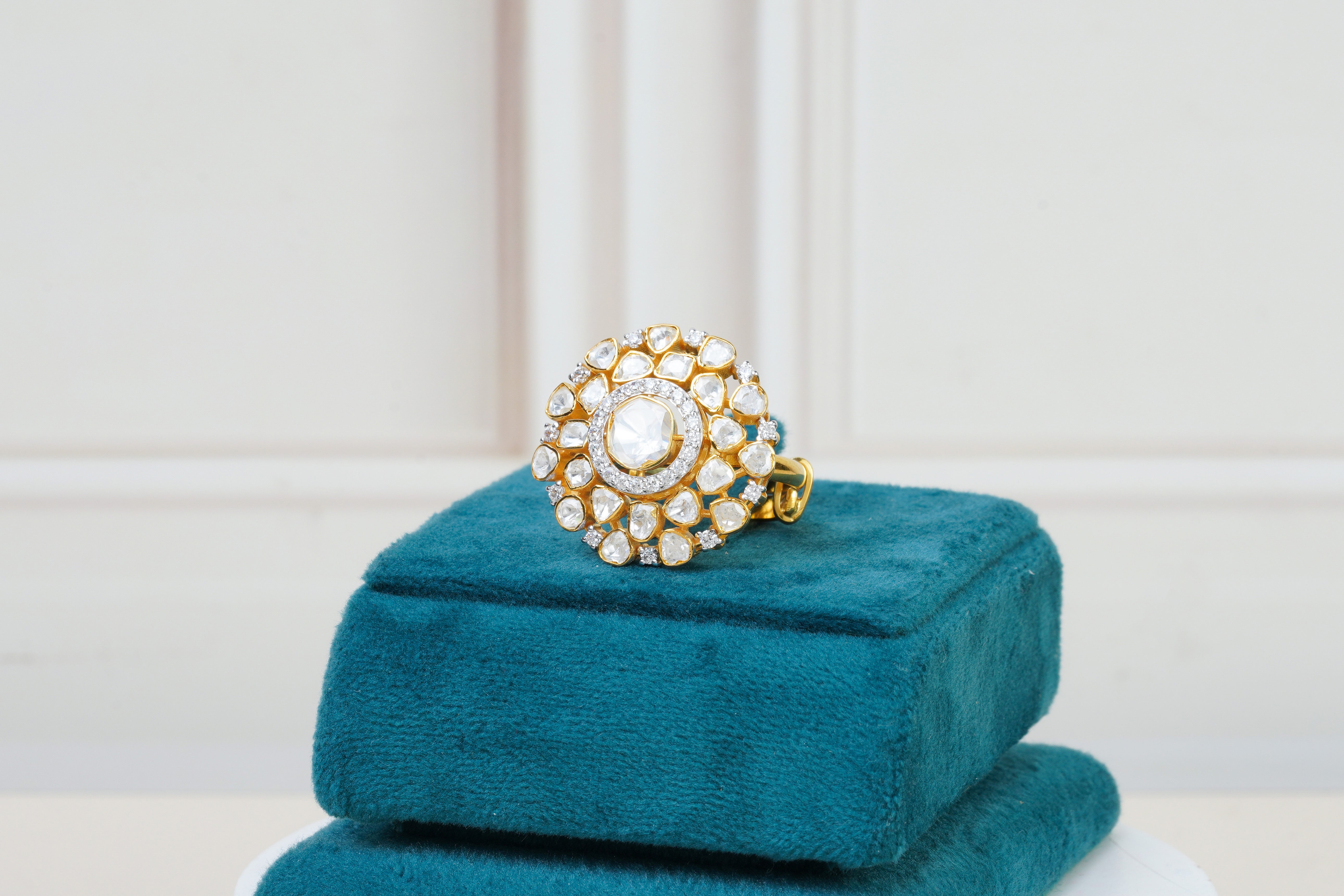 Silver Polki Statement Ring