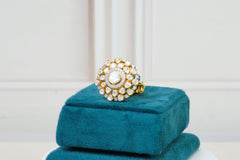Silver Polki Statement Ring