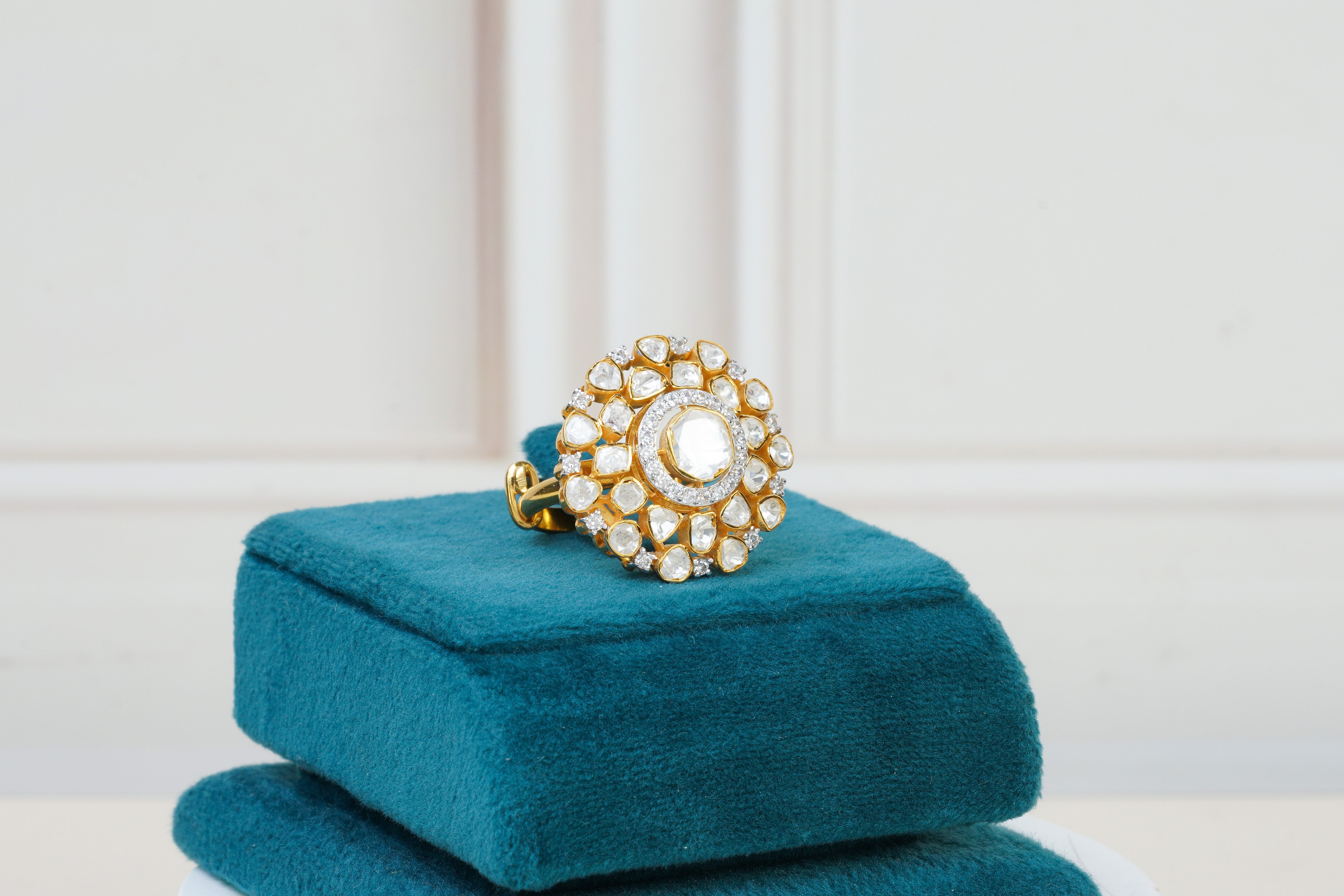 Silver Polki Statement Ring