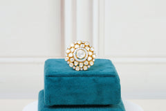 Silver Polki Statement Ring