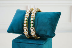 Silver Polki Designer Bangles