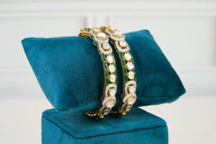 Silver Polki Designer Bangles