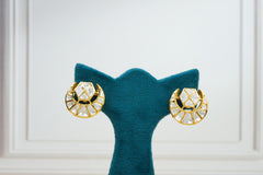 Silver Polki Stud Earrings
