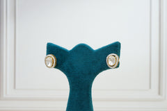 Classic Silver Polki Solitaire Studs