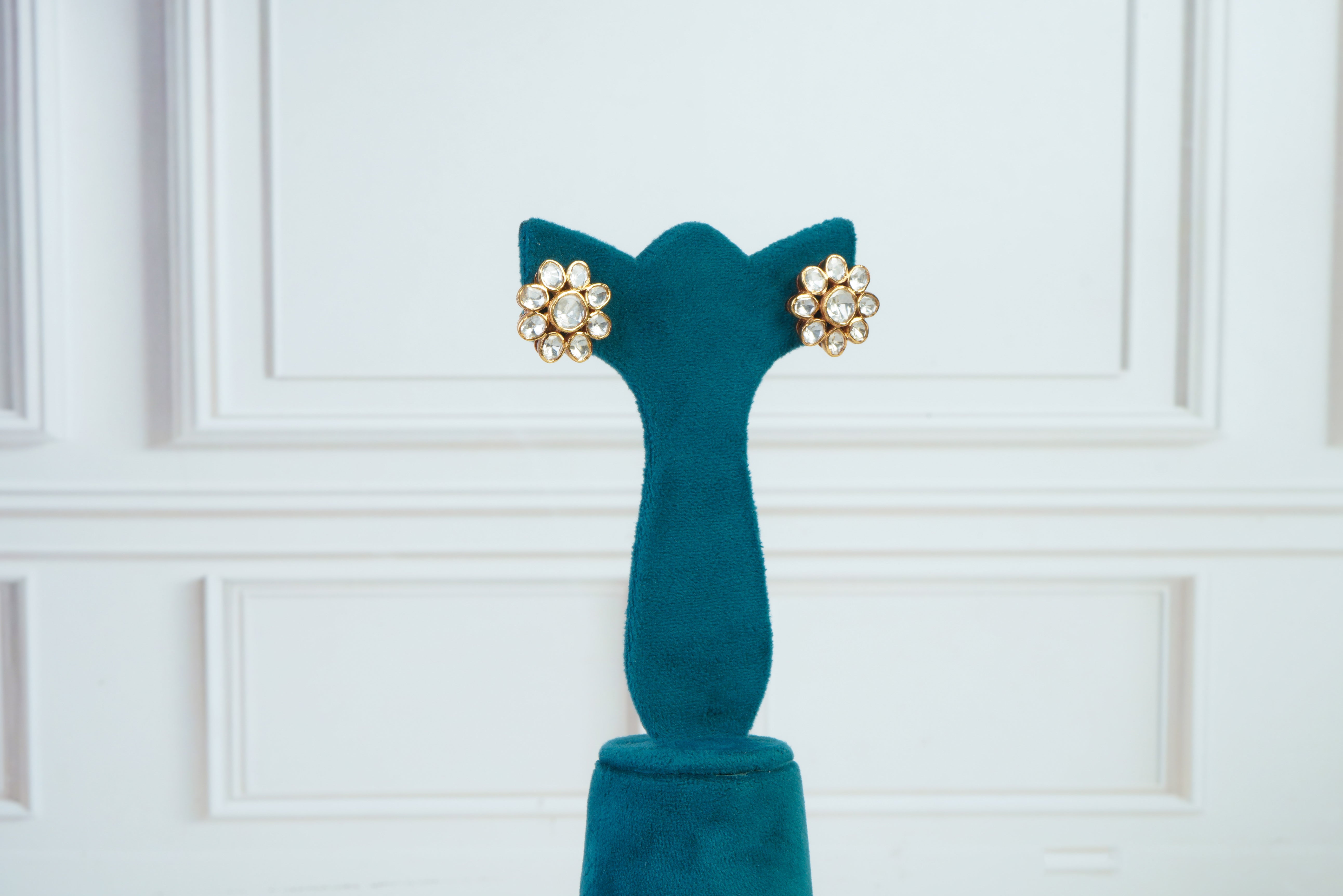 Floral Kundan Stud Earrings