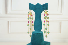 Emerald & Ruby Cascade Earrings