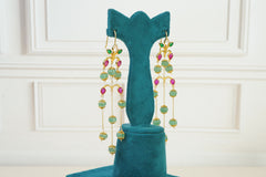 Emerald & Ruby Cascade Earrings