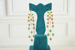 Emerald & Ruby Cascade Earrings