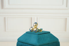Royal Blue Enamel & Kundan Statement Ring