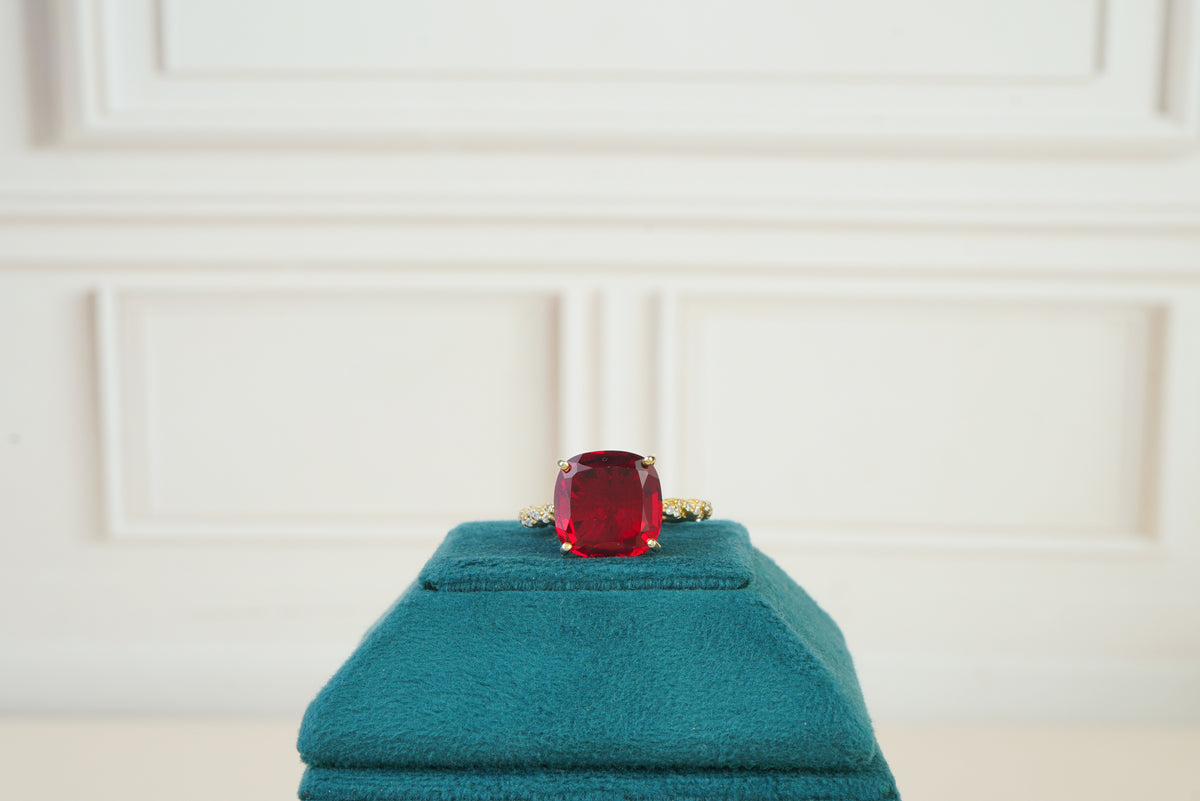 Ruby Elegance Gold Ring