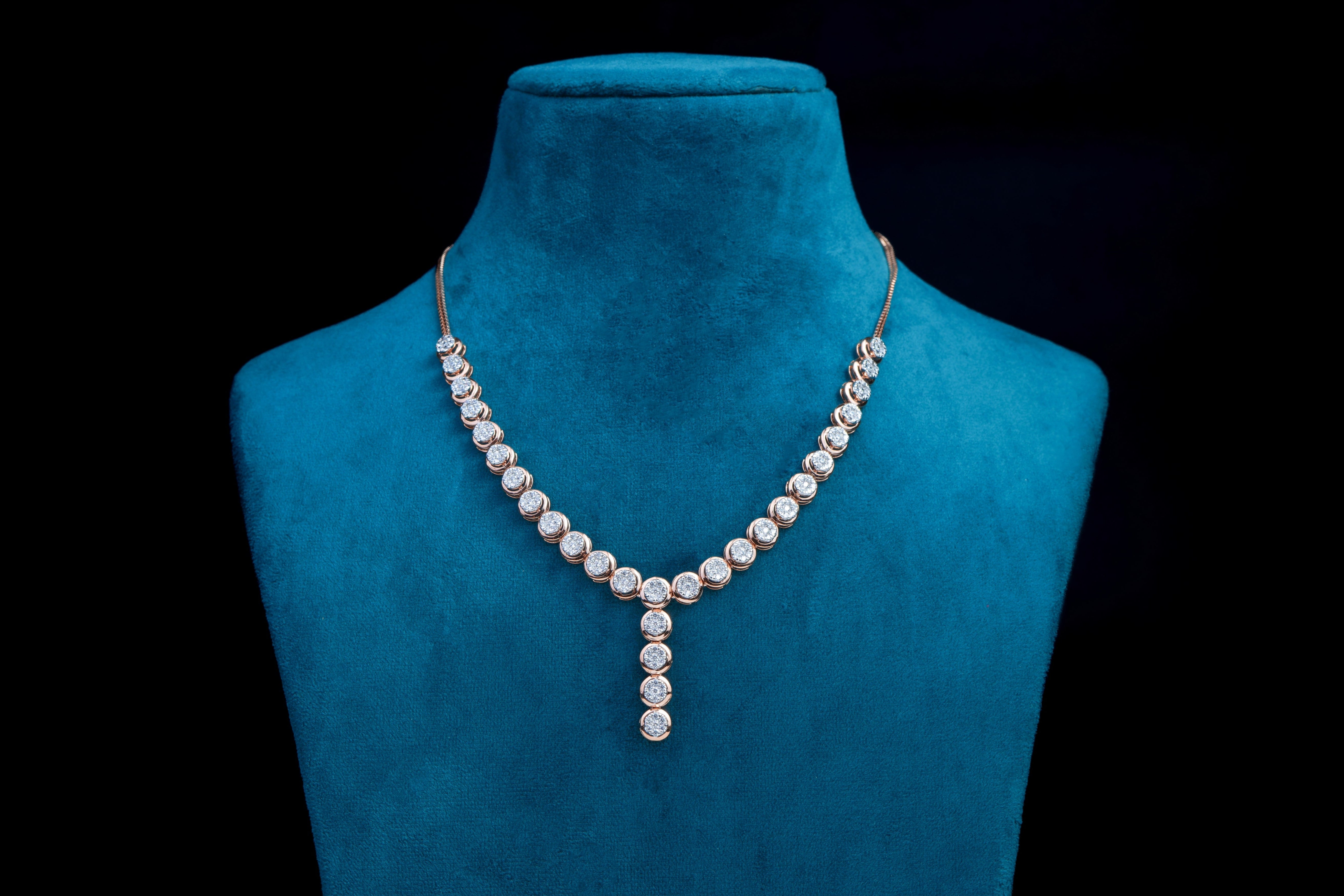 Classic Diamond Drop Necklace Set