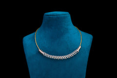 Elegant Diamond Curve Necklace Set In Silver