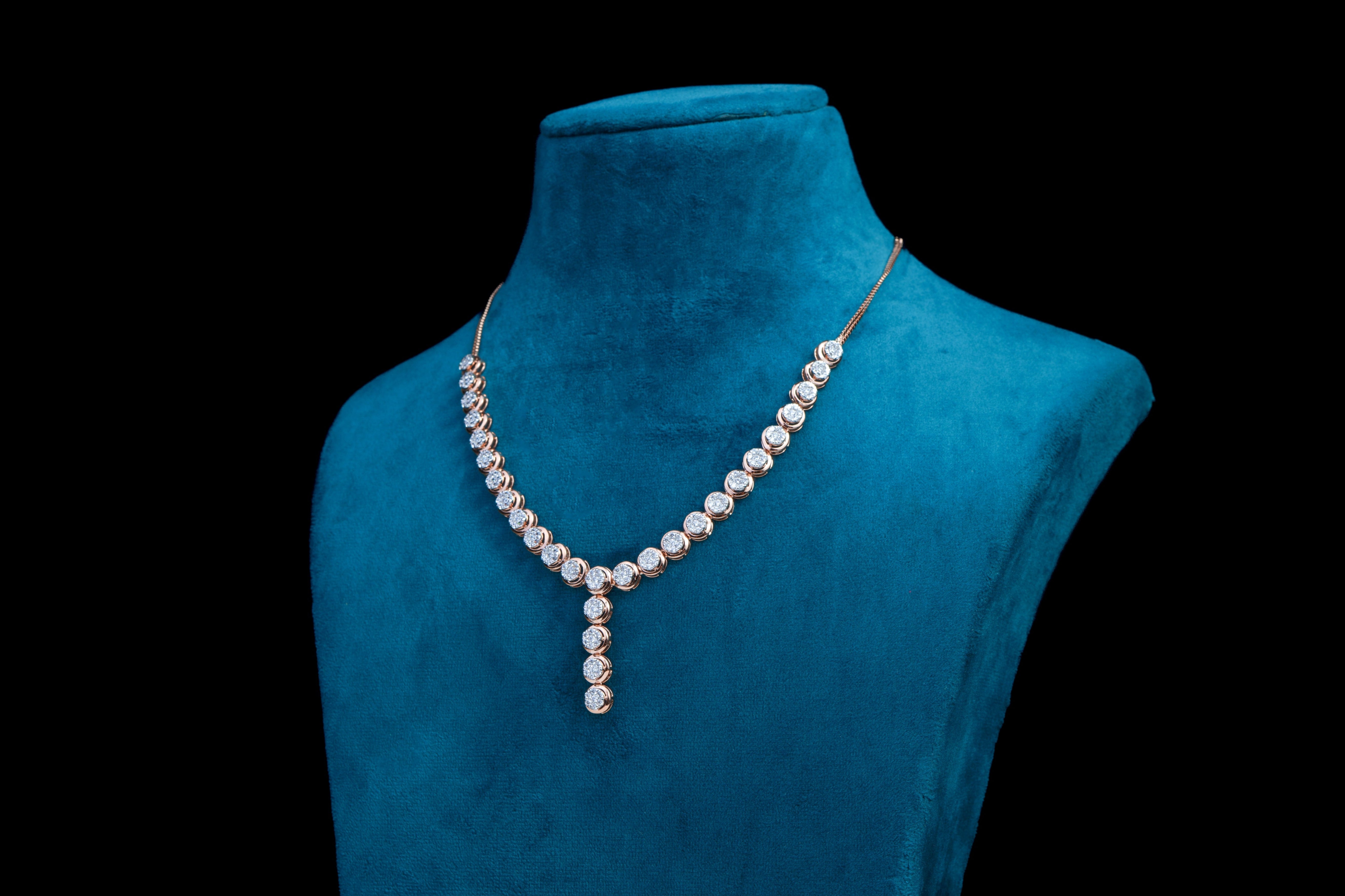 Classic Diamond Drop Necklace Set