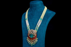 Royal Turquoise Pearl Statement Necklace Set