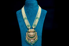 Royal Pearl & Emerald Bridal Necklace Set